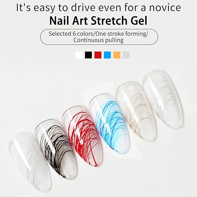 6Colors Spider Gel Nail Polish Set Wire Drawing Gel With Nail Art Brushes