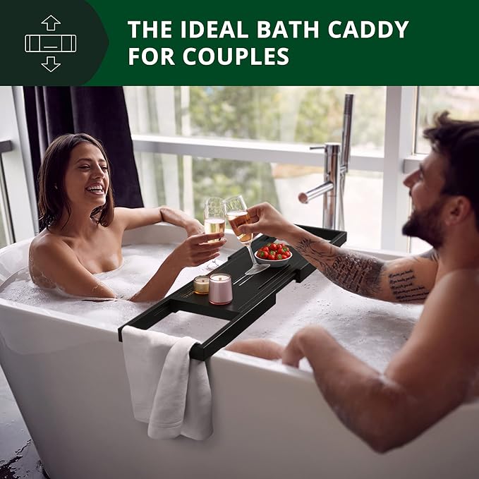 ROYAL CRAFT WOOD Premium Bathtub Tray - Expandable Bath Tray for Tub - Luxury Bathtub & Bathroom Accessories