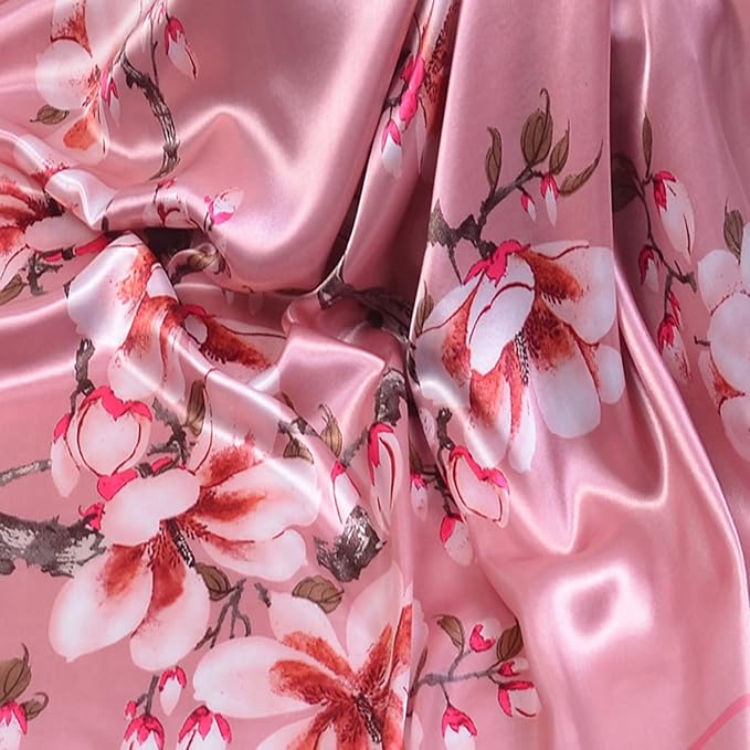 35 x 35 Women's Fashion Pattern Large Square Silk Like Hair Scarf Head Sleeping Wrap Satin Neck Bandana for Gift…