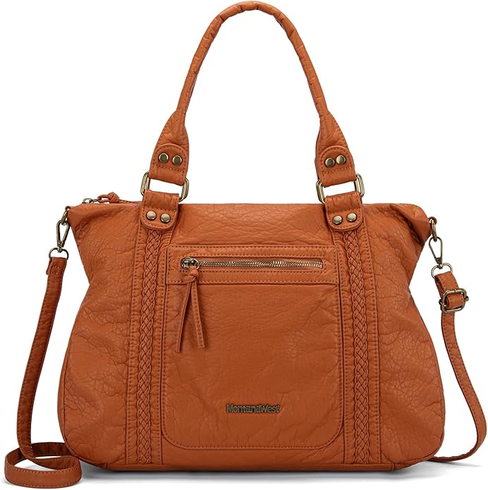 Montana West Washed Leather Hobo Bags for Women Roomy Handbags with Crossbody Strap