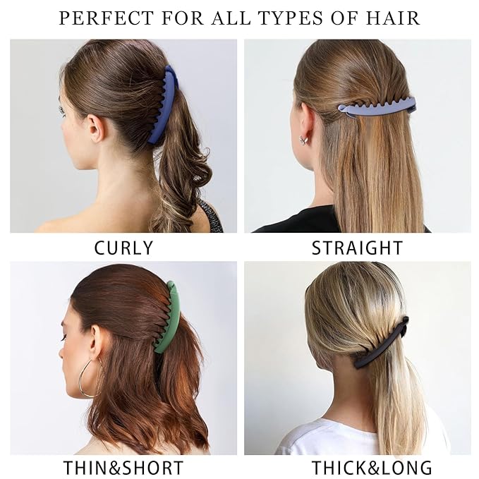 7 Pcs Large Banana Clip 5.1" Big Banana Hair Clip for Thick Hair, No-Slip Ponytail Matte Holder Hair Claw for Women