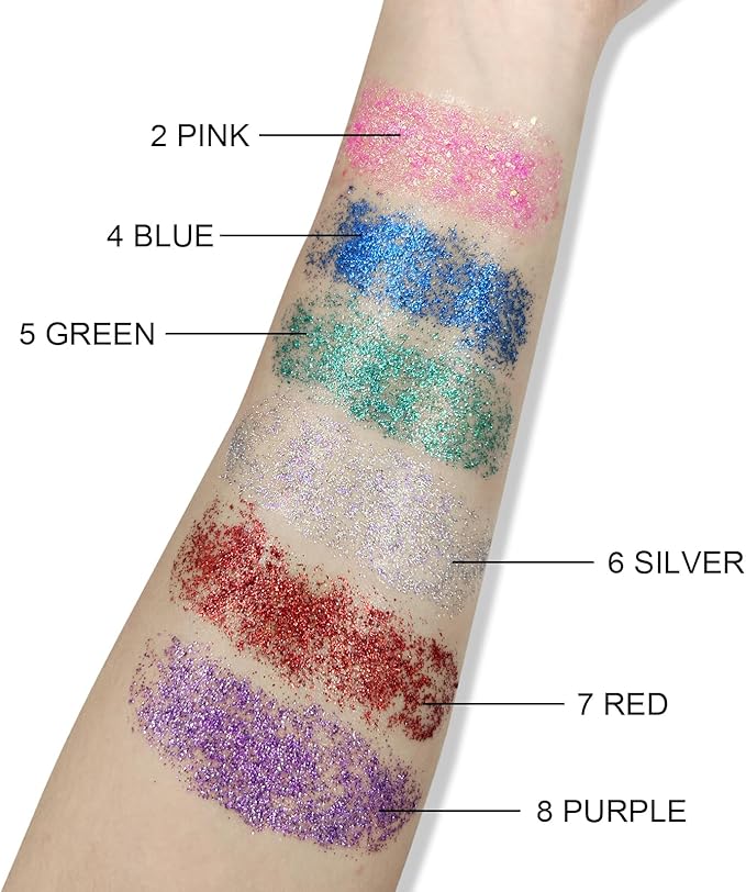 Body Glitter Stick, Chunky Glitter Gel for Face Body Hair, Face Glitter Gel Makeup, Sparkling Holographic Mermaid Sequins Paint, Waterproof Multiuse Makeup Glitter Face Paint, 05#Green