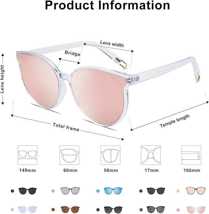 SOJOS Oversized Round Sunglasses for Women and Men