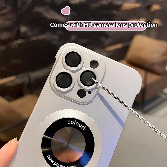 Compatible with iPhone 15 Pro Max Silicone minimalist Case with Camera Lens bumper, Frameless Design, ultra thin and Shockproof Case, Simple and Practical Impact Protection Case., Titanium