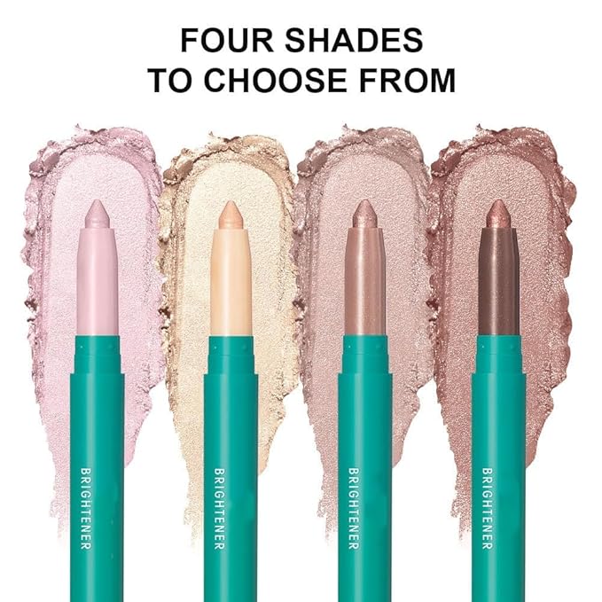 4Pcs Eyeshadow Stick, Eye shadow Brightener Stick Glitter Highlighter Makeup Eye Liner, Shimmer Creamy Long Lasting Eye Makeup. (4 colors)