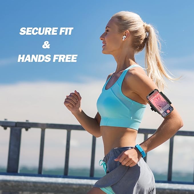 Cell Phone Running Armband - Detachable & 360° Rotatable Universal Cellphone Arm Band for iPhone 16 15 14 13 12 Pro Max Plus Samsung Galaxy Note S24 S23 for Workout Exercising Walking Jogging