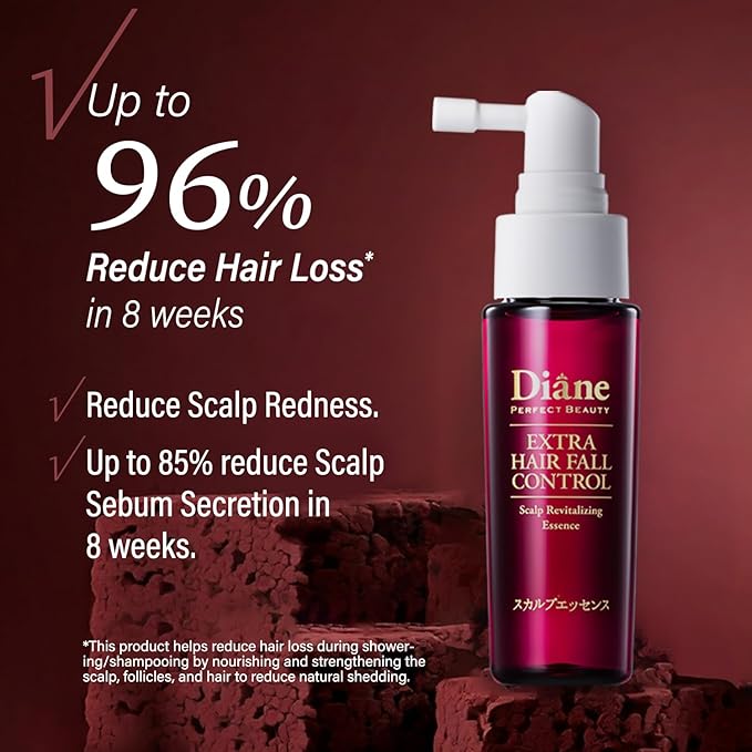 Moist Diane Extra Hair Fall Control Essence with Pump from Japan, Japanese Haircare for Damaged & Dry Hair, Natural Protein Keratin Spray for Revitalizing Scalp, 1.69 Fl Oz