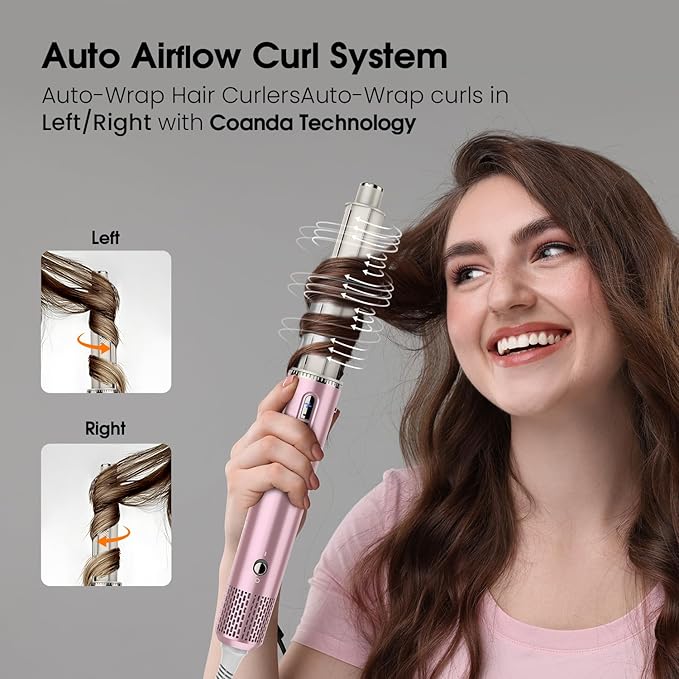 5 in 1 Hair Dryer Brush one Step Professional hot air Brush Set Blow Dryer for Fast Drying, Auto Curling, Straightening Combing Multi Hair Styler