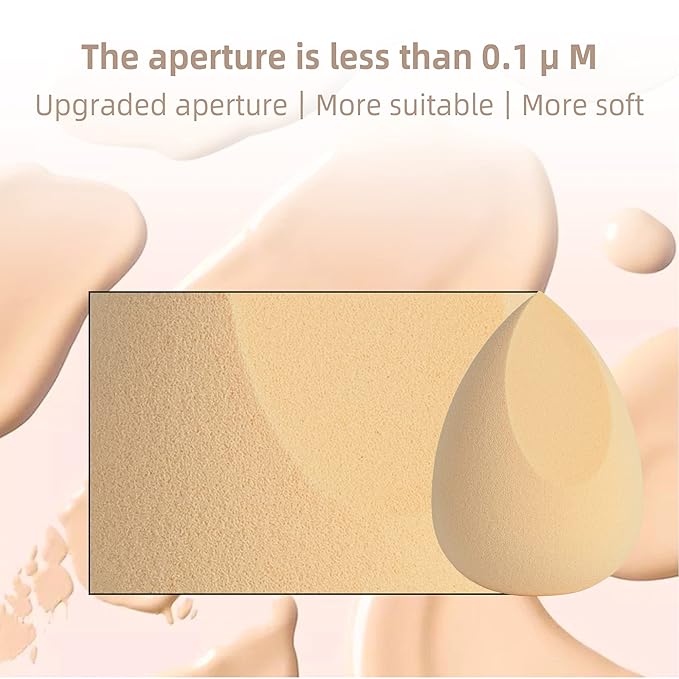 COSTICA Makeup Sponge, 4 Pcs Beauty Blender for Foundation Blending Sponge, Multi-colored Makeup Blender with Storage Box, Flawless for Liquid Cream and Powder