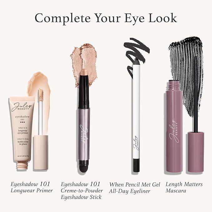 Julep Crme-to-Powder Waterproof Eyeshadow Stick - Lilac Matte - Long-Lasting, Crease-Proof, Light Lavender Cream With Built-in Smudger