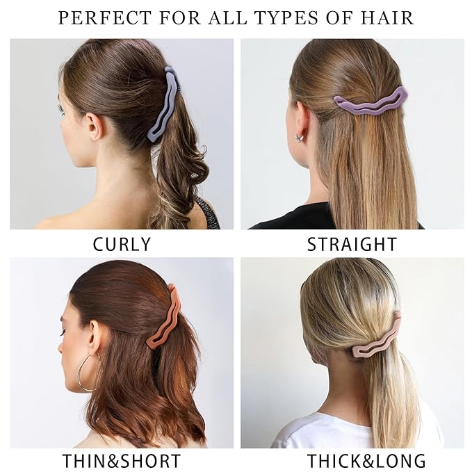 8 Pcs Banana Clip, 4.7" Large Banana Hair Clip for Fine Hair, No-Slip No Crease Ponytail Holder Hair Clips for Women