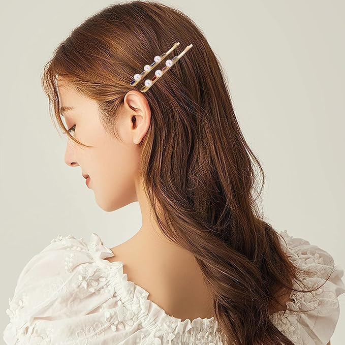 2PCS Rhinestone Hair Pins, Crystal Hair Clips, Handmade Cute Hair Barrettes, Hollow Geometric Hairpins, Elegant Metal Hairpin Hair Accessories Headwear Styling Tools, Gifts for Women Girls (TypeA)