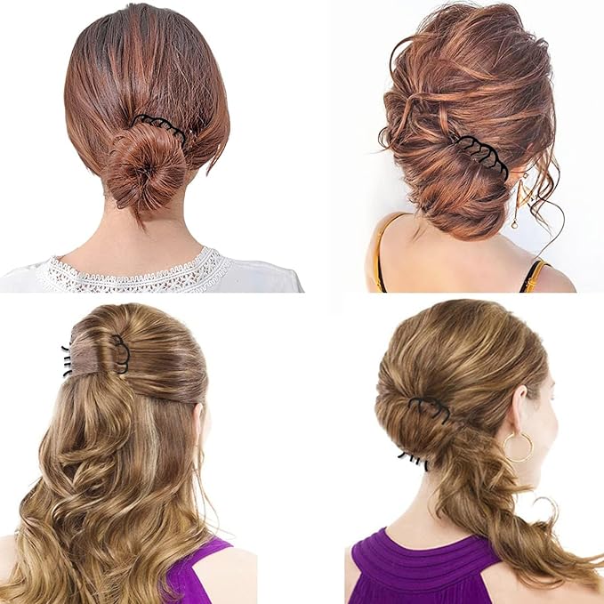 7 Pcs Metal Hair Side Combs Hair Fork Clip Teeth Hair Pin Stick for Updo Bun, U Shape Hair Combs for Vintage Hairstyle Hair Accessories, Thick Hair Combination