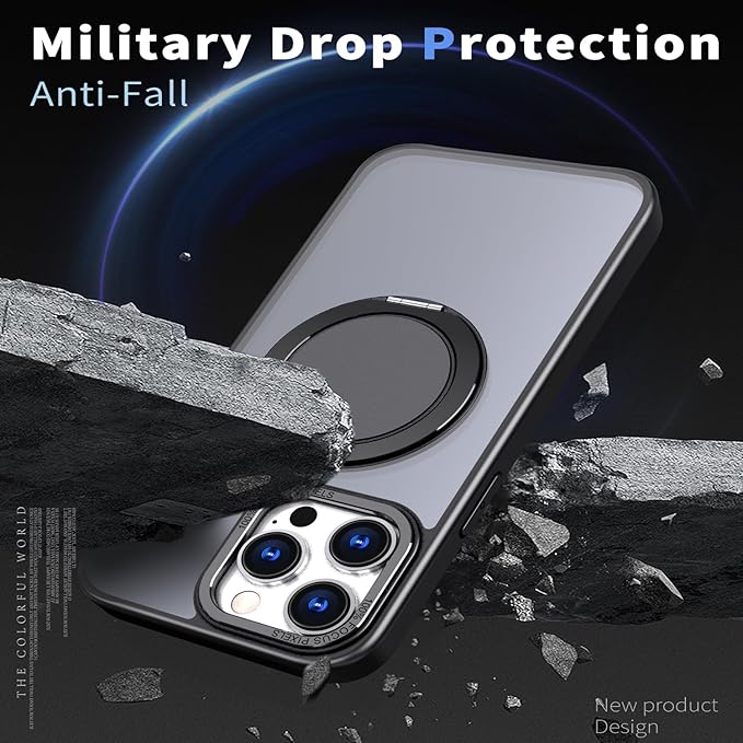 Magnetic Ring Case for iPhone 14 Pro Max,Compatible with MagSafe with 360° Ring Stand Shockproof Protection Cover Case for iPhone 14 Pro Max Black
