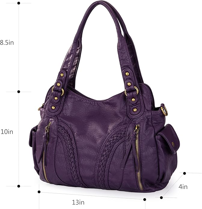 Montana West Washed Leather Hobo Bags for Women Roomy Handbags with Crossbody Strap