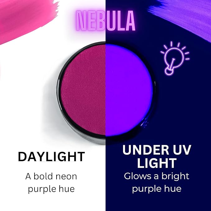 Mehron Makeup Paradise Makeup FX Face & Body Paint (1.4 oz) (Nebula – Neon Purple/Purple UV)