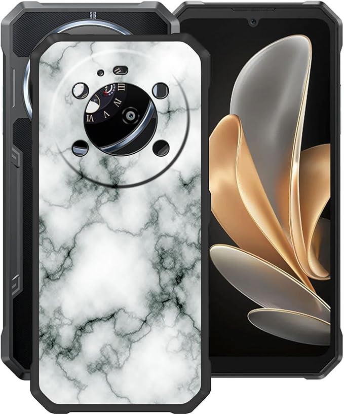 Case for Fossibot F109 5G (6.74"), Black Soft TPU Bumper Phone Case, Slim Shockproof Silicone Military Grade Drop Protective Shell for Fossibot F109 5G - Marble