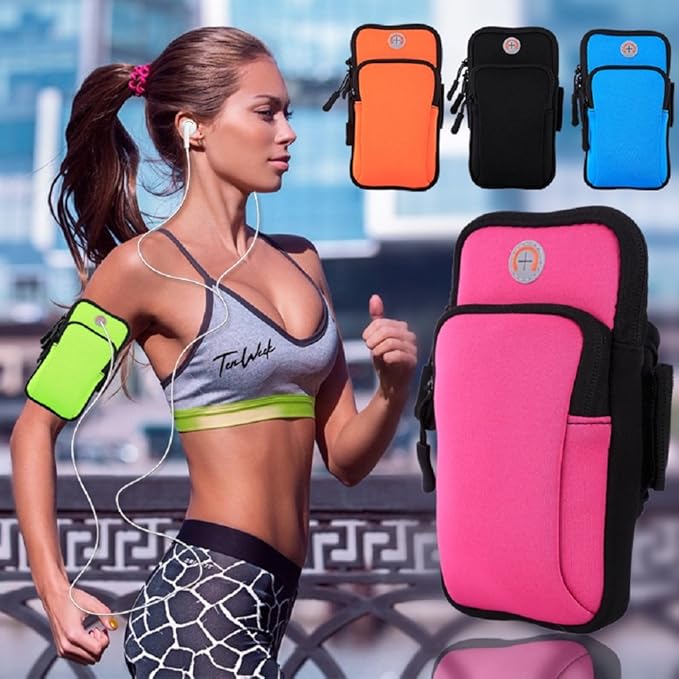 Armband Cell Phone Holder for Running Women,iPhone Armband 16 16e 15 14 13 12 11 Pro Max Xs Xr X Plus SE Mini,Samsung Galaxy S25 S24 S23 S22 S21 Ultra Note 20 Key Pouch,Exercise Arm Bands Bag