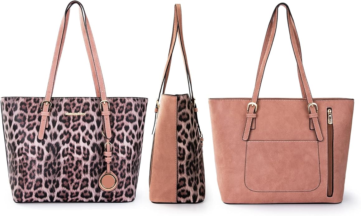 Montana West Purses for Women Tote Bag 3Pcs Set Leopard Print Satchel Handbags