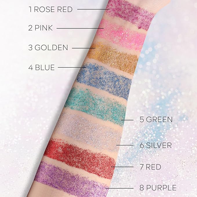KYDA Body Glitter Stick, Chunky Glitter Gel for Face Body Hair, Sparkling Holographic Mermaid Sequins Paint, Waterproof Multiuse Makeup Glitter Gel, Rose Red