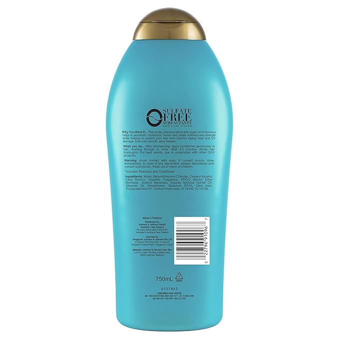 OGX Renewing + Argan Oil of Morocco Conditioner, 25.4 Ounce Salon Size, Blue (Pack of 2)