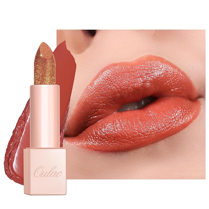 Oulac Infinity Moisture Shine Lipstick - High Shine Shimmery Finish, Super Creamy Texture, Medium to High Coverage - Gluten Free, PG09 Fussy