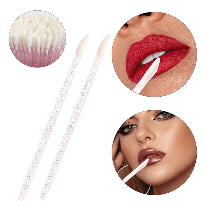 300 PCS Eyelash Extension Supplies Kit, Disposable Micro Swab, Crystal Eyebrow Spoolie, Lip Brush, Mascara Wand Applicator (Colorful + Light Pink)