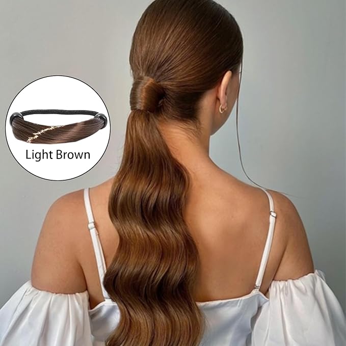 8 Pcs Elastic Wig Hair Ties for Women - Imitation Head Ropes High Ponytail Holders - Invisible, Long Hair Styling Accessories for Daily Use (4 Color)