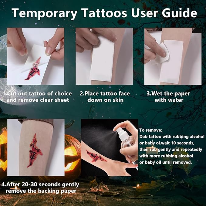 60+PCS 10 Sheets Fake Scars Temporary Tattoos, Horror Realistic Scary Blood Zombie Face Stickers, Halloween Simulation Wounds Stitches Body Makeup, Chucky Cosume Prank Cosplay Kids Men Women Adults A