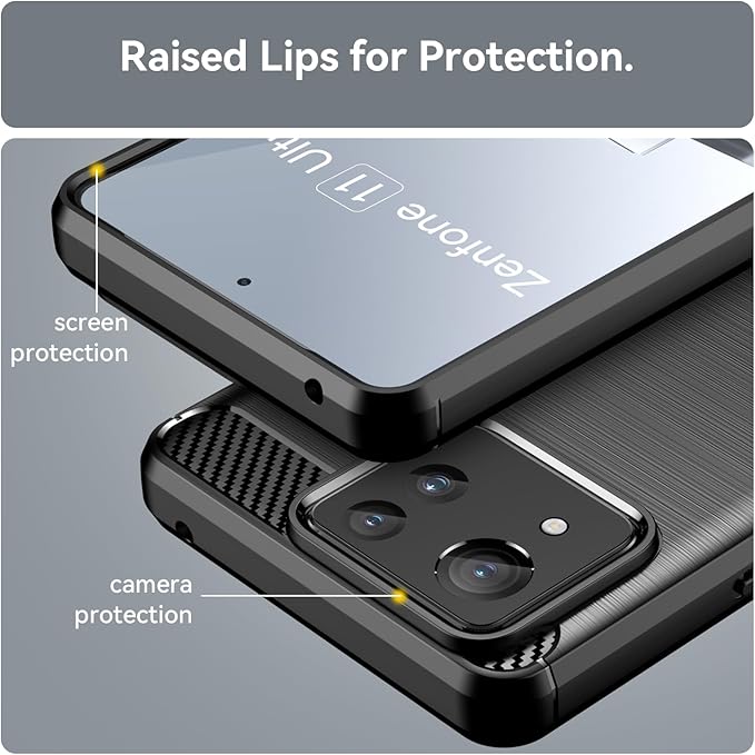 for ASUS Zenfone 11 Ultra Phone case, Shockproof, Scratch Resistant Carbon Fiber Jacket, Soft TPU,for Zenfone 11 Ultra case (Black)