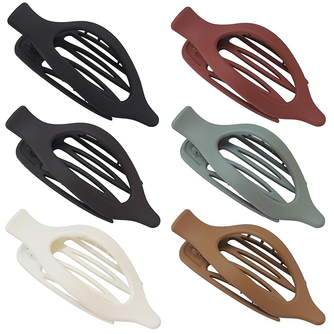 Flat Hair Clip 6 pcs Lay Down Claw Clips Hair Accessories for Women -Basic