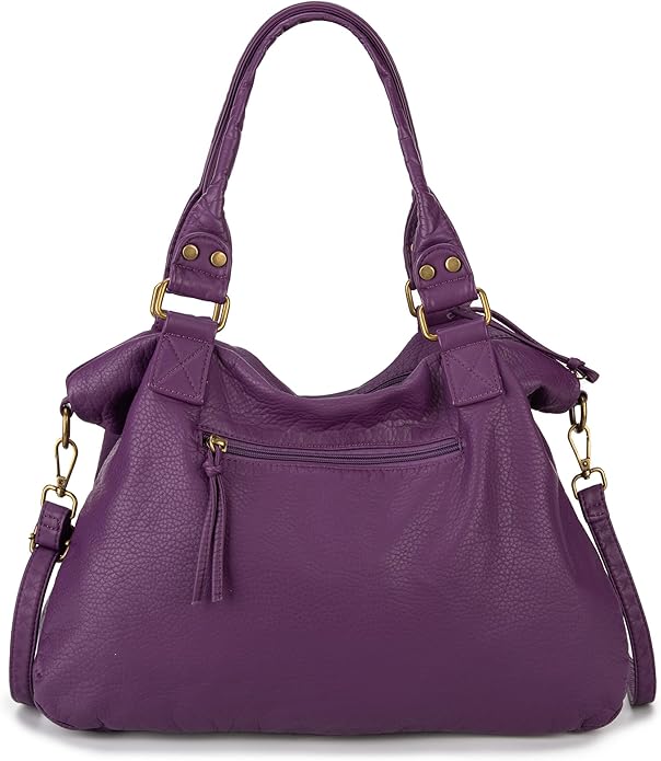 Montana West Washed Leather Hobo Bags for Women Roomy Handbags with Crossbody Strap