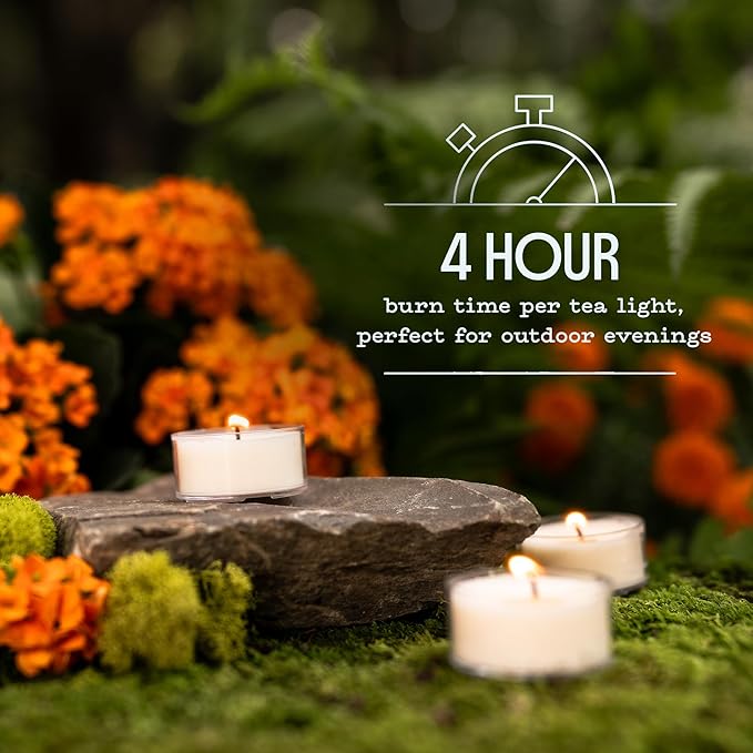 Murphy’s Naturals Mosquito Bug Repellent Tea Light Candles for Outdoor Patio, Citronella & Essential Oils, 4-Hour Burn Time Each, 36-Pack