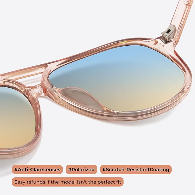 livho Trendy Polarized Aviator Sunglasses Women Men, Retro Sun Glasses for Women Men 2025, Oversized UV Protection Shades