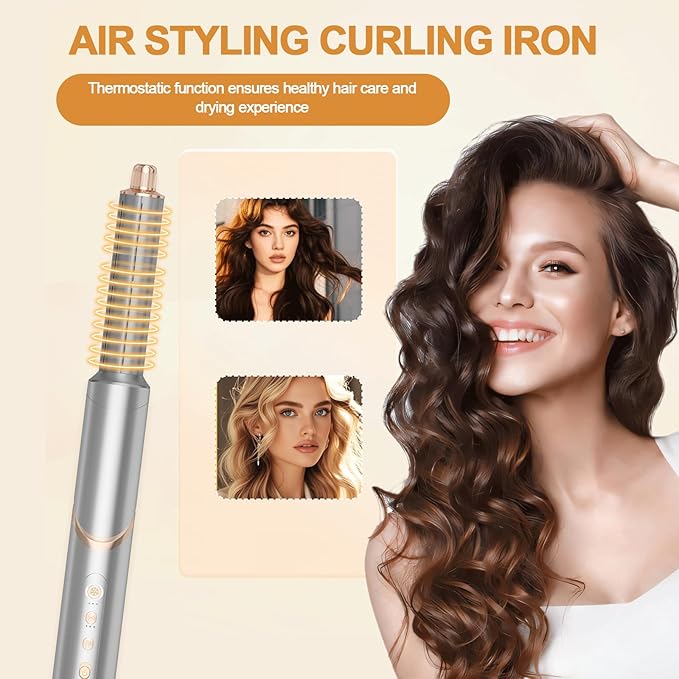 8 in 1 Negative Ionic Foldable Wrap Air Hair Styler Set, 110000 RPM High-Speed Hot Hair Dryer Brush Set for Curling, Fast Dry, Straightening - Versatile Hair Styling Tool with Multiple Attachments