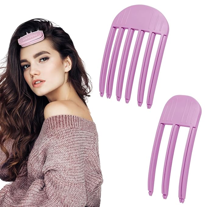 2Pack Hair Volume Clips, Volume Hair Clips for Fluffy Bangs, Easy High Crown Volumizing Hair Clips for Women,Root Clips for Curly Hair Volume Tool Natural Voluminous Look(Purple)