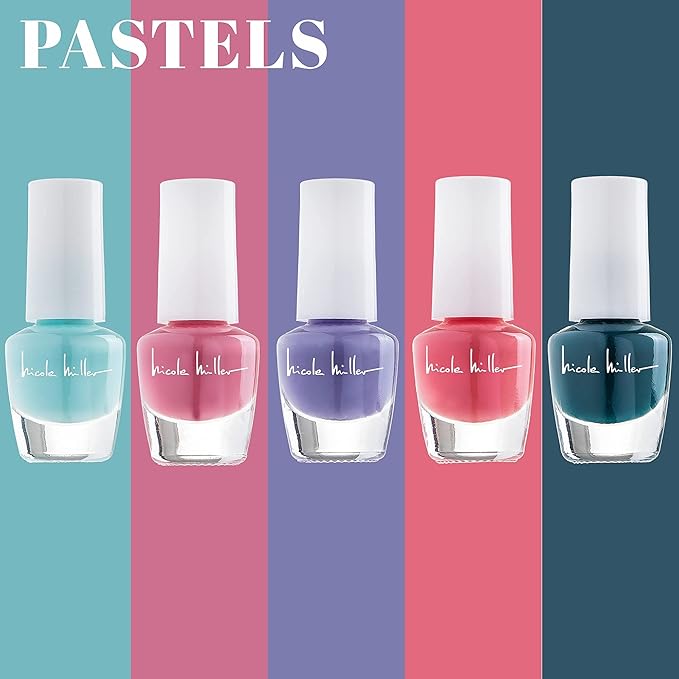 Nicole Miller Mini Nail Polish Set – Glossy, Vibrant Colors for Fingernails & Toenails, 2 Pack Trendy Collection