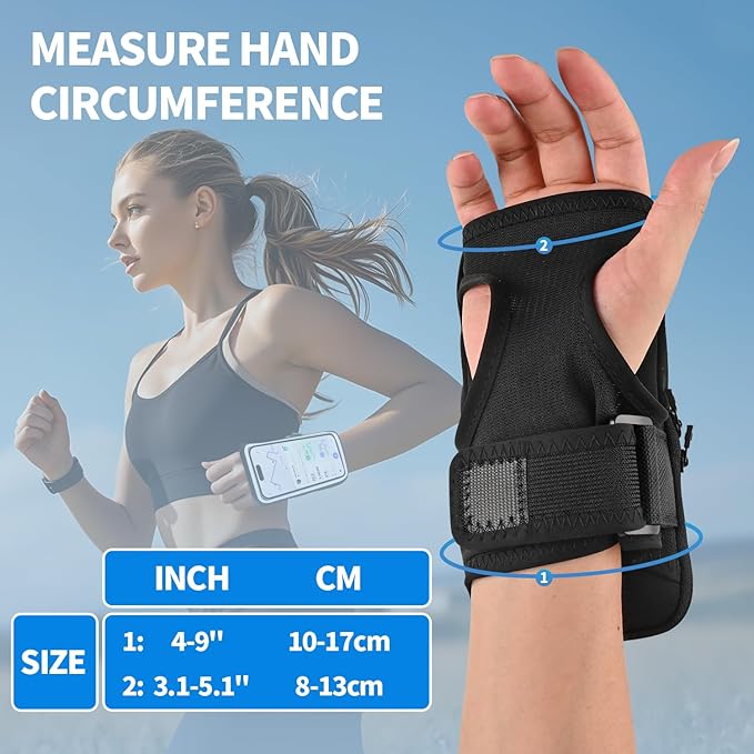 Phone Holder for Running, Wristband Frearm Band for iPhone Pro Max Plus SE (16/15/14/13/12/11/X/XR) Galaxy S24/S23/S22/S21, Waterproof Running Accessories with Adjustable Strap & Card Slot