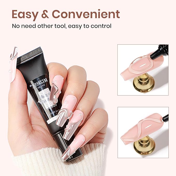 MIZHSE 3D Nail Gel Clear Nail Sculpting Gel for Nail Art 15g Molding Gel for Nails Gel Liner 5D Candy Embossed 3D Decoration Manicure Charms