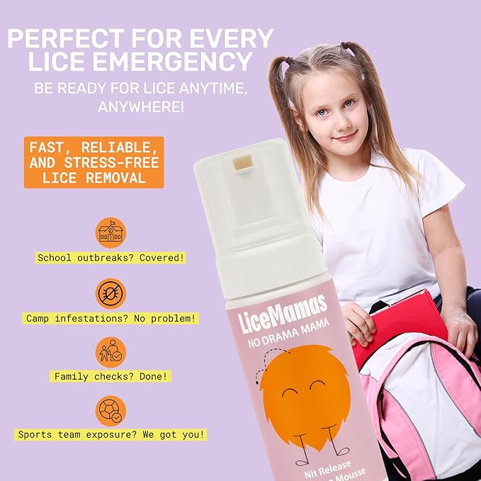 Mousse for Effective Treatment - Salon-Approved Eliminator Formula for Stubborn Infestations Without Harsh Chemicals- Dissolves Nit Glue for Easy Hair Care, Ideal for All Ages