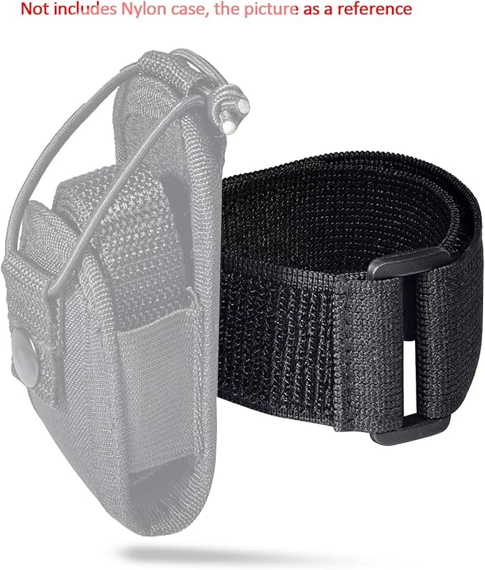 HYS Adjustable Elastic Armband Strap Bundle for Universal Silicone, Leather, Nylon Holster Case with Armband Slots (Black, 1)