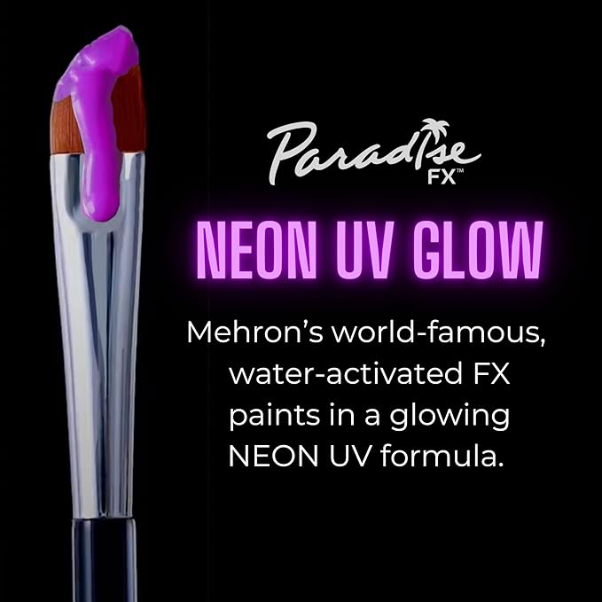 Mehron Makeup Paradise Makeup FX Face & Body Paint (1.4 oz) (Nebula – Neon Purple/Purple UV)