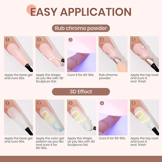 MIZHSE 3D Nail Gel Clear Nail Sculpting Gel for Nail Art 15g Molding Gel for Nails Gel Liner 5D Candy Embossed 3D Decoration Manicure Charms