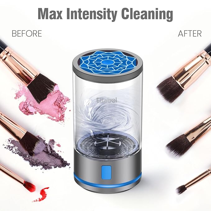Electric Makeup Brush Cleaner Machine - Ultra Fast Rechargable Make Up Brush Washer and Dryer - Automatic Cosmetic Brush Cleanser Tool Clean for Beauty Women, Girls Gift