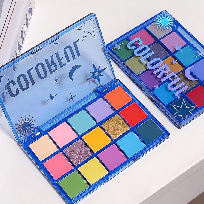 15 Color Eyeshadow Palette,Professional Eye Shadow-Rich Shades Matte Shimmer Makeup Pallet,Highly Pigmented Colorful Powder Long Lasting Waterproof Eye Shadow,Easy-Blend Makeup Kit