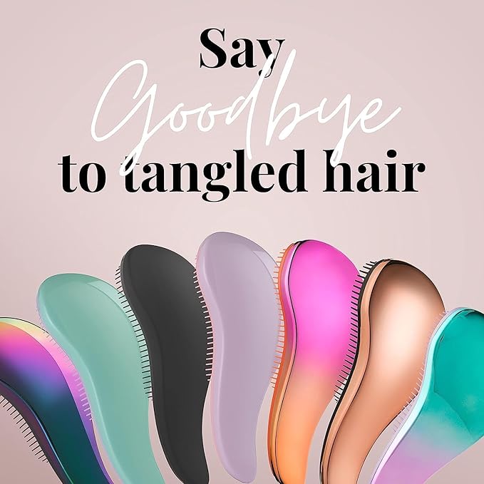Lily England Hair Brushes for Women with Flexible Bristles - Pain-Free Detangler Brush for Curly, Thick, Straight & Natural Hair - Gentle Hairbrush for Women - Petrol Color