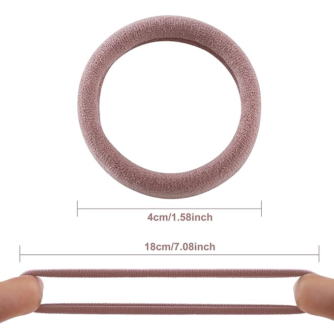 100 Pcs Thick Seamless Hair Ties, Ponytail Holders Hair Accessories No Damage for Thick Hair, Valentine's Day Gifts (Natural Colors)