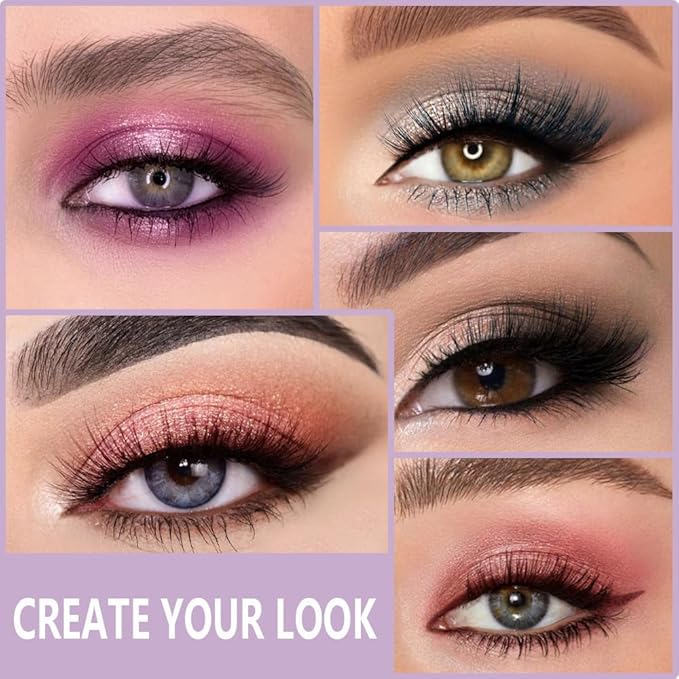 16Color Matte Shimmer Eyeshadow Palette, Blue Pink Purple Nude Red Green Black 16Color Series Eye Shadow Makeup, Warm Sparkly Eyeshadows Long Lasting Waterproof Naturing-Looking Women Girls Eye Shadow