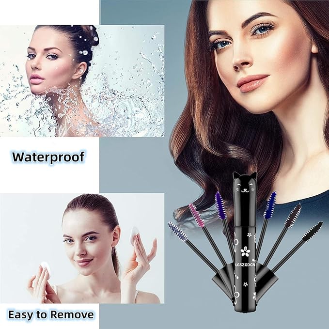 6 Colors Lashes Mascara Eyes Waterproof Fast Dry Eyelashes Curling Lengthening Makeup Eye Lengthening, Lifting, Curling Kit Gift Set