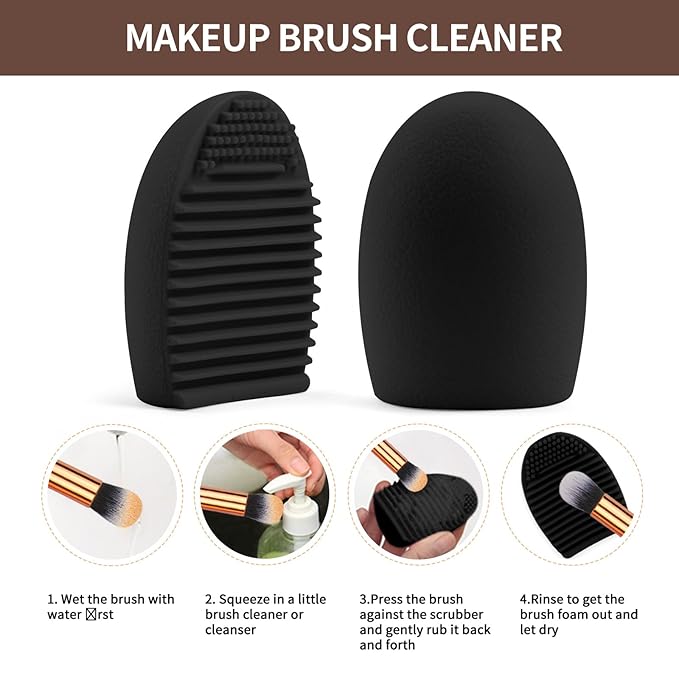 MAANGE 37 Pcs Makeup Brush Set Premium Synthetic Make Up Brushes Foundation Eye Shadow Powder Concealers Brushes Set for Beginners & Professional Makeup Tool Set (Black)